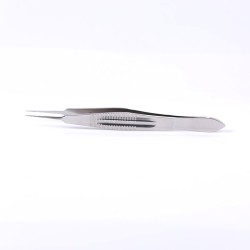 Microsurgical Tying Forceps HS3003S | Straight 1x2 Teeth, 5mm Platform, 110mm, Stainless Steel