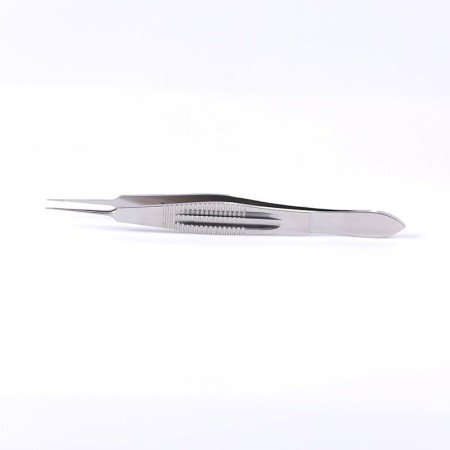 Microsurgical Tying Forceps HS3003S | Straight 1x2 Teeth, 5mm Platform, 110mm, Stainless Steel