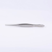 Microsurgical Ophthalmic Forceps HJ3705S | Straight 1x2 Teeth, 105mm, Stainless Steel
